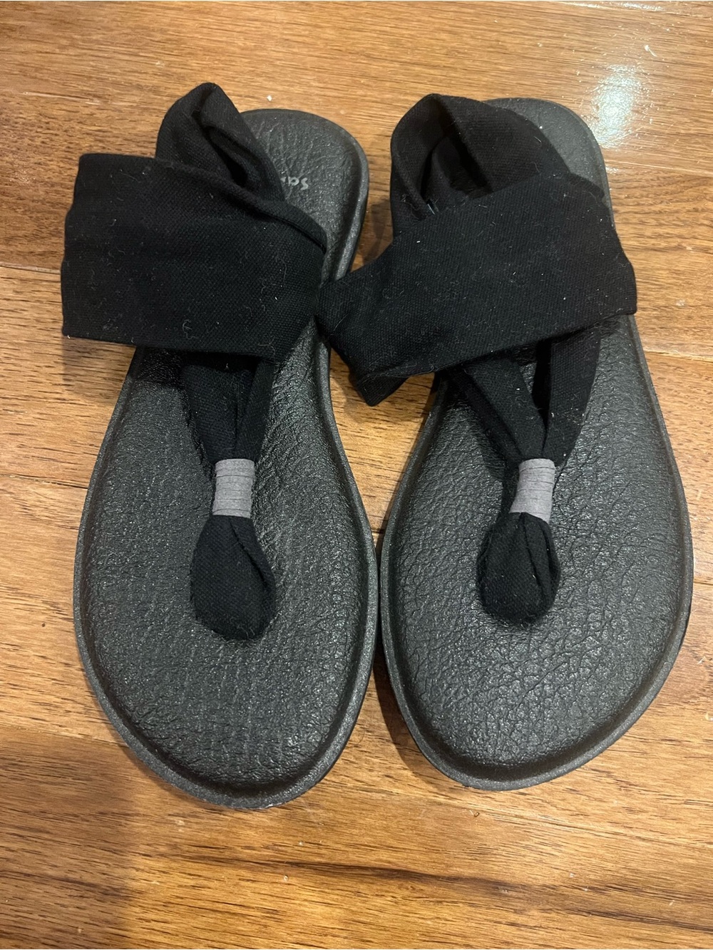 Sanuk Yoga Sling 2 Flip Flops Sandals Size 7 Black